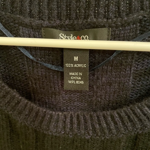 Style & Co. Sweater Dress, Black, Navy, Gray, Cap Sleeves, Soft, EUC - Picture 5 of 8